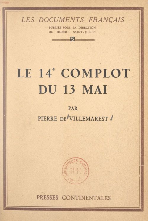 ebook cover of Le 14e complot du 13 mai, by Pierre De Villemarest