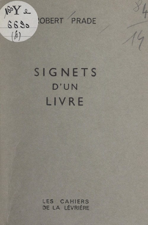 Couverture ebook de Signets d'un livre, de Robert Prade