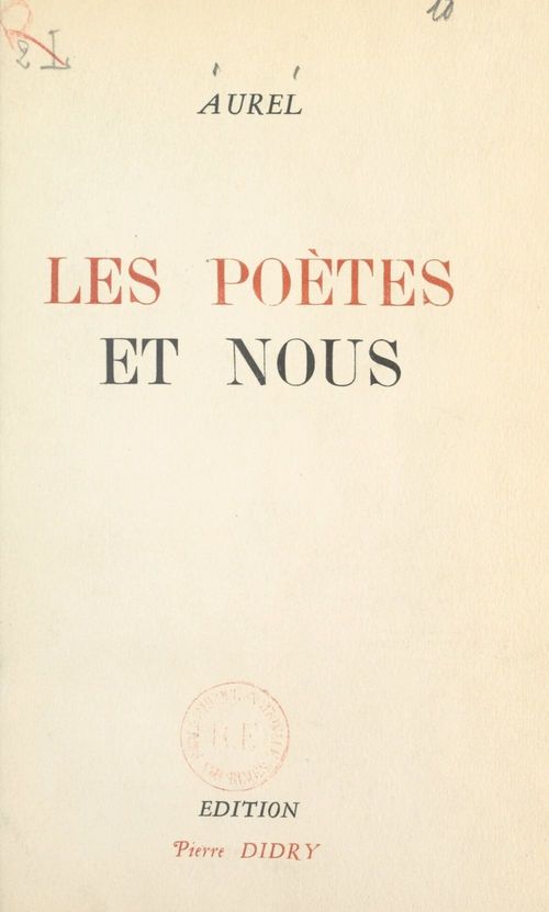 ebook cover of Les poètes et nous, by Aurel
