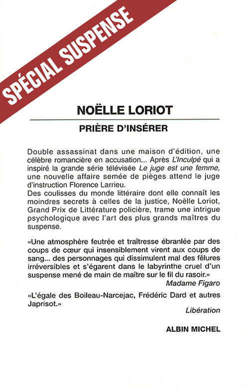 Couverture ebook de Prière d'insérer, de Noelle Loriot