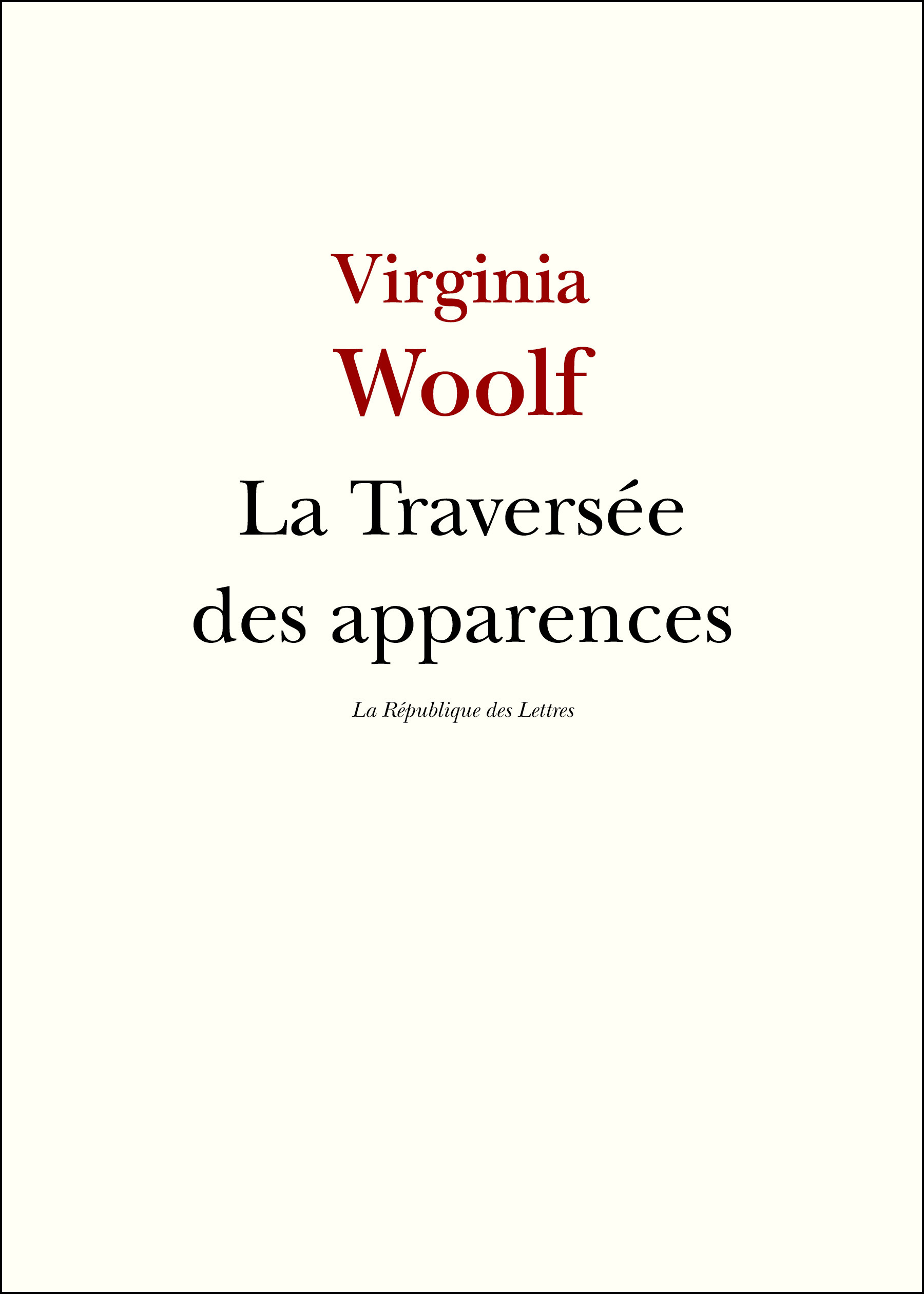 Couverture ebook de La Traversée des apparences, de Virginia Woolf