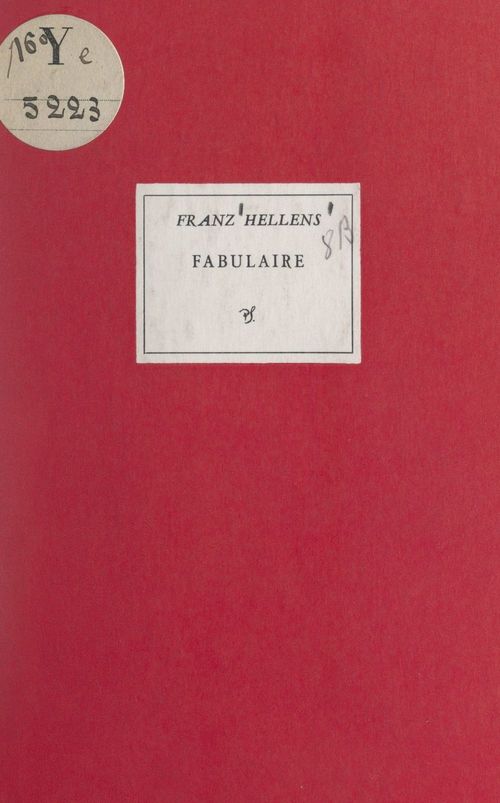 ebook cover of Fabulaire, by Franz Hellens