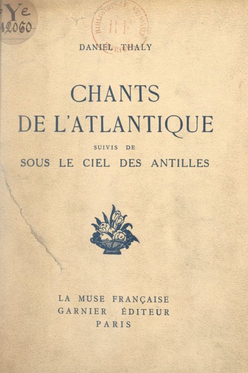 Couverture ebook de Chants de l'Atlantique, de Daniel Thaly