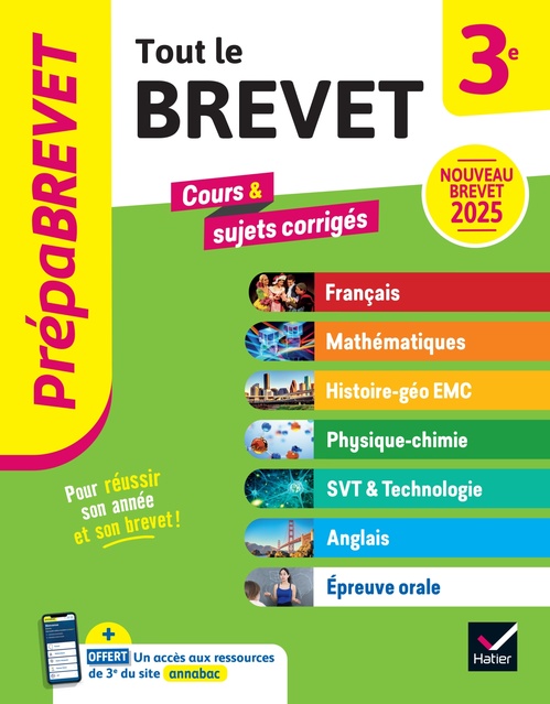 Couverture ebook de Prépabrevet - Tout le brevet 2027 - 3e (toutes les matières), de Caroline Bureau, Jeanne-France Rattier, Louise Taquechel, Emmanuelle Michaud, Nicolas Nicaise, Cécile Gaillard, Laure Pe
