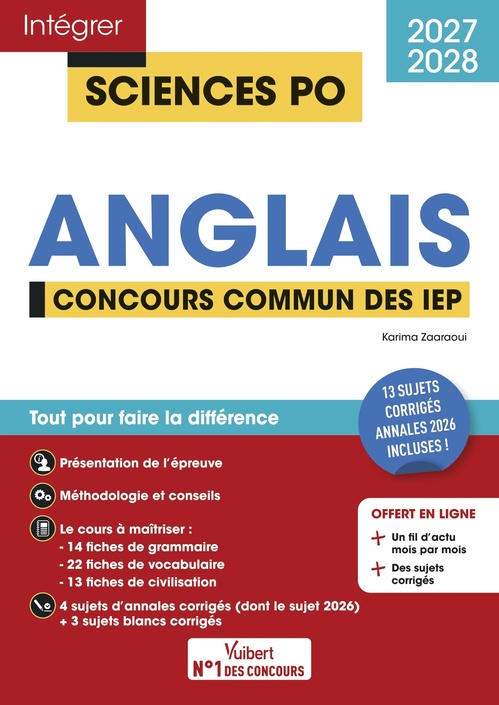 ebook cover of Sciences Po - Anglais - Concours commun des IEP 2027-2028, by Karima Zaaraoui