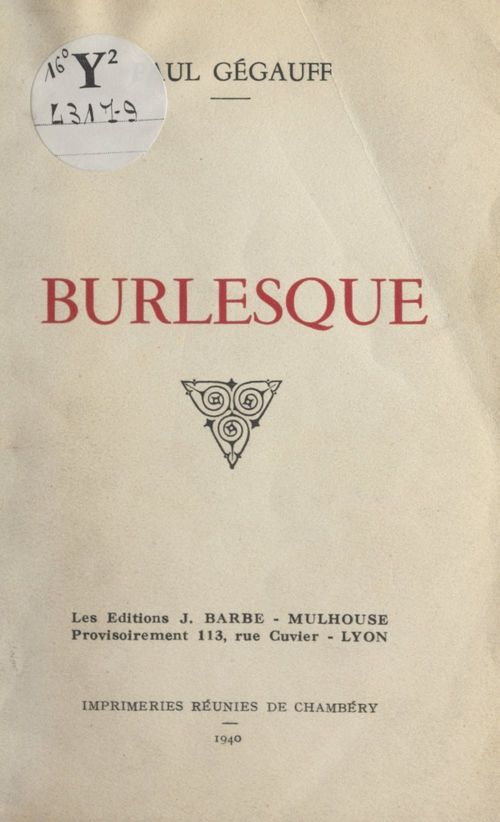 Couverture ebook de Burlesque, de Paul Gegauff