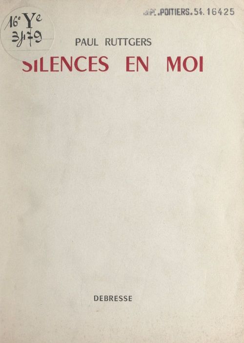 Couverture ebook de Silences en moi, de Paul Ruttgers