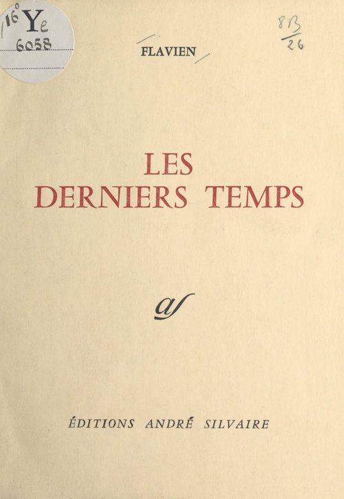 Couverture ebook de Les derniers temps, de Jean Flavien