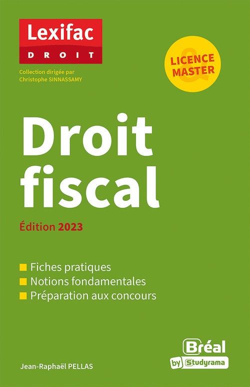 Couverture ebook de Droit fiscal - Licence, Master - Édition 2023, de Jean-Raphaël Pellas, Christophe Sinnassamy