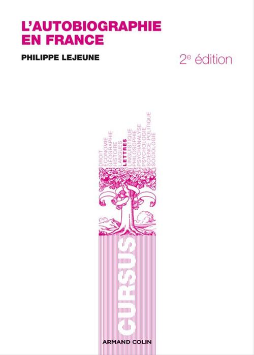 Couverture ebook de L'autobiographie en France, de Philippe Lejeune