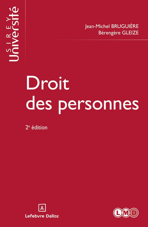 ebook cover of Droit des personnes 2ed, by Jean-Michel Bruguière, Bérengère Gleize