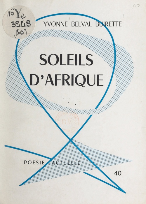 Couverture ebook de Soleils d'Afrique, de Yvonne Belval Buirette