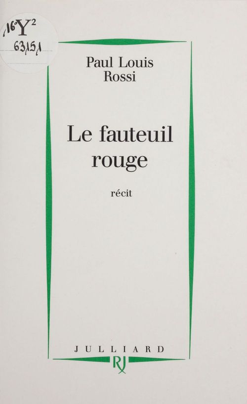 ebook cover of Le Fauteuil rouge, by Paul-Louis Rossi