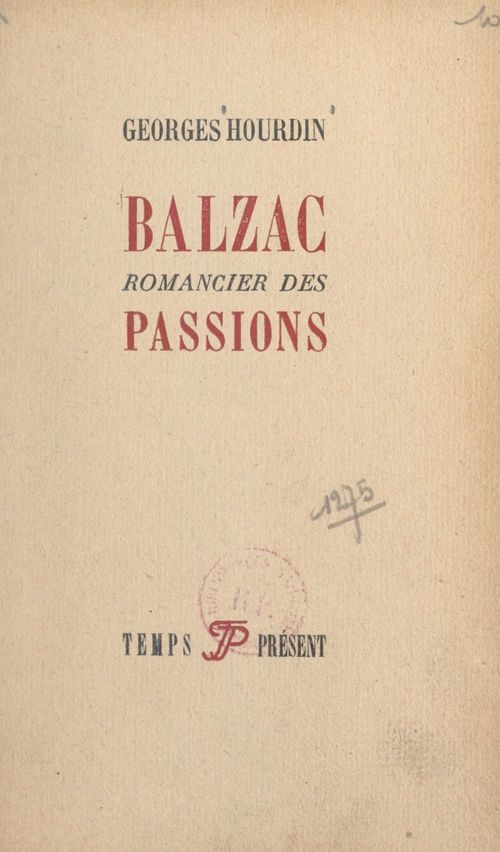 ebook cover of Balzac, by Georges Hourdin