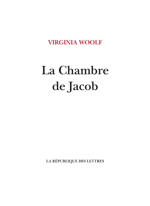 Couverture ebook de La Chambre de Jacob, de Virginia Woolf