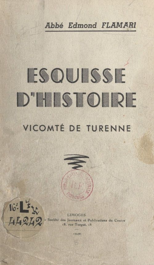 ebook cover of Esquisse d'histoire, Vicomté de Turenne, by Edmond Flamari