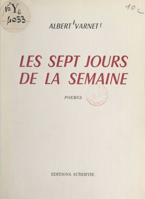 Couverture ebook de Les sept jours de la semaine, de Albert Varnet