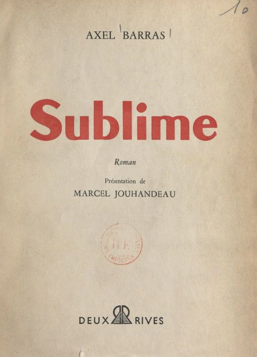 Couverture ebook de Sublime, de Axel Barras