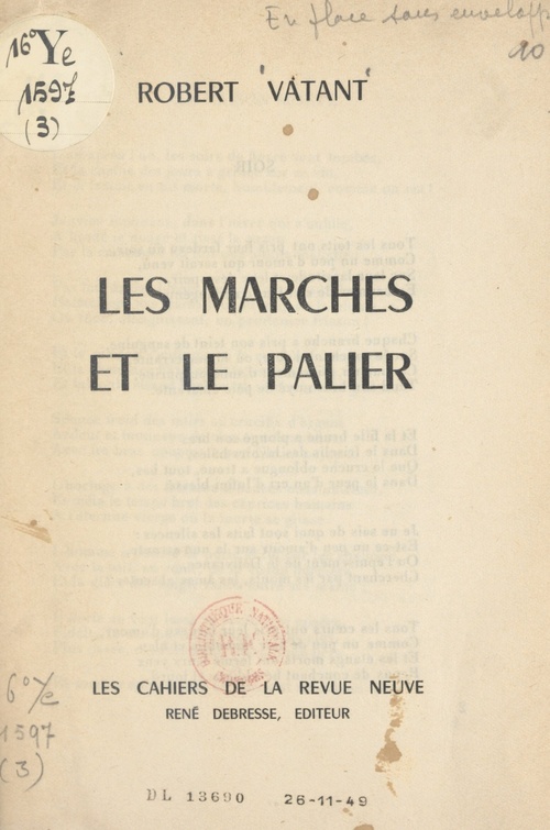 Couverture ebook de Les marches et le palier, de Robert Vatant
