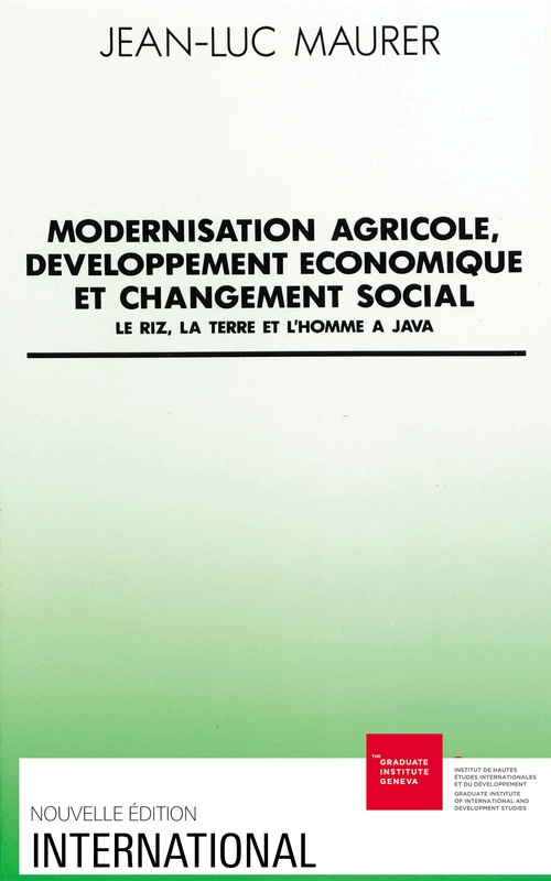 ebook cover of Modernisation agricole, développement économique et changement social, by Jean-luc Maurer