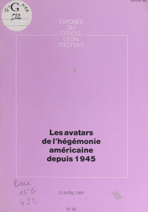 Couverture ebook de Les avatars de l'hégémonie américaine depuis 1945, de Cercle Leon Trotsky
