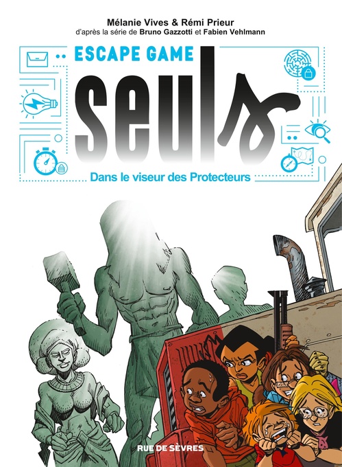 Couverture ebook de L'escape game : dans le viseur des protecteurs, de Mélanie Vives, Rémi Prieur, Fabien Vehlmann