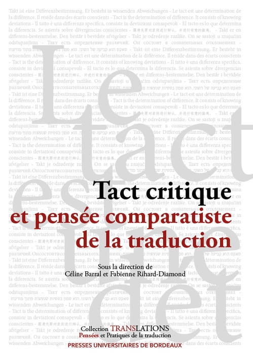 ebook cover of Tact critique et pensée comparatiste de la traduction, by