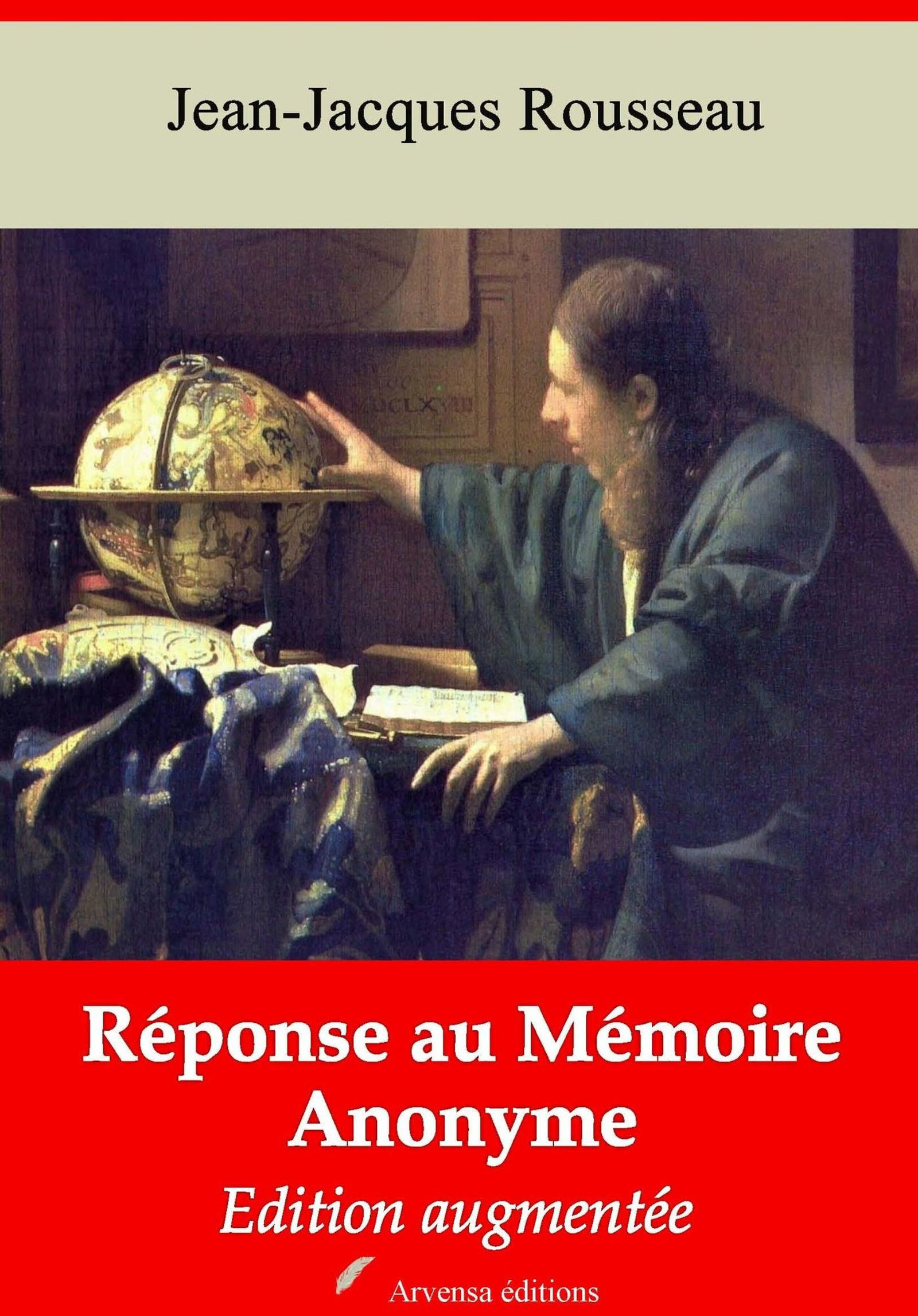 Couverture ebook de Réponse au mémoire anonyme - suivi d'annexes, de Jean-Jacques Rousseau