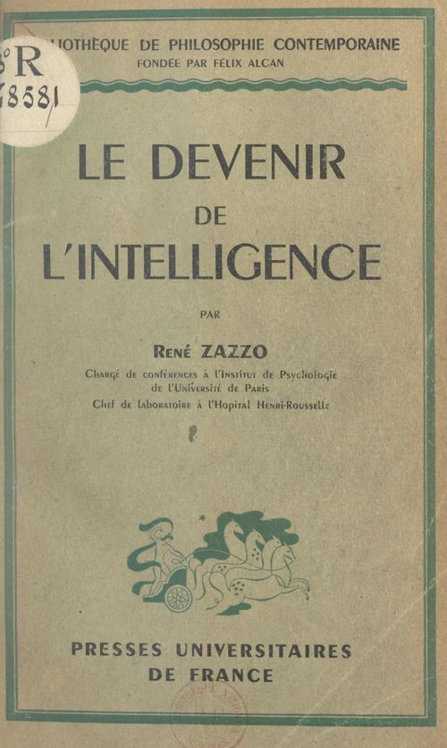 ebook cover of Le devenir de l'intelligence, by René Zazzo