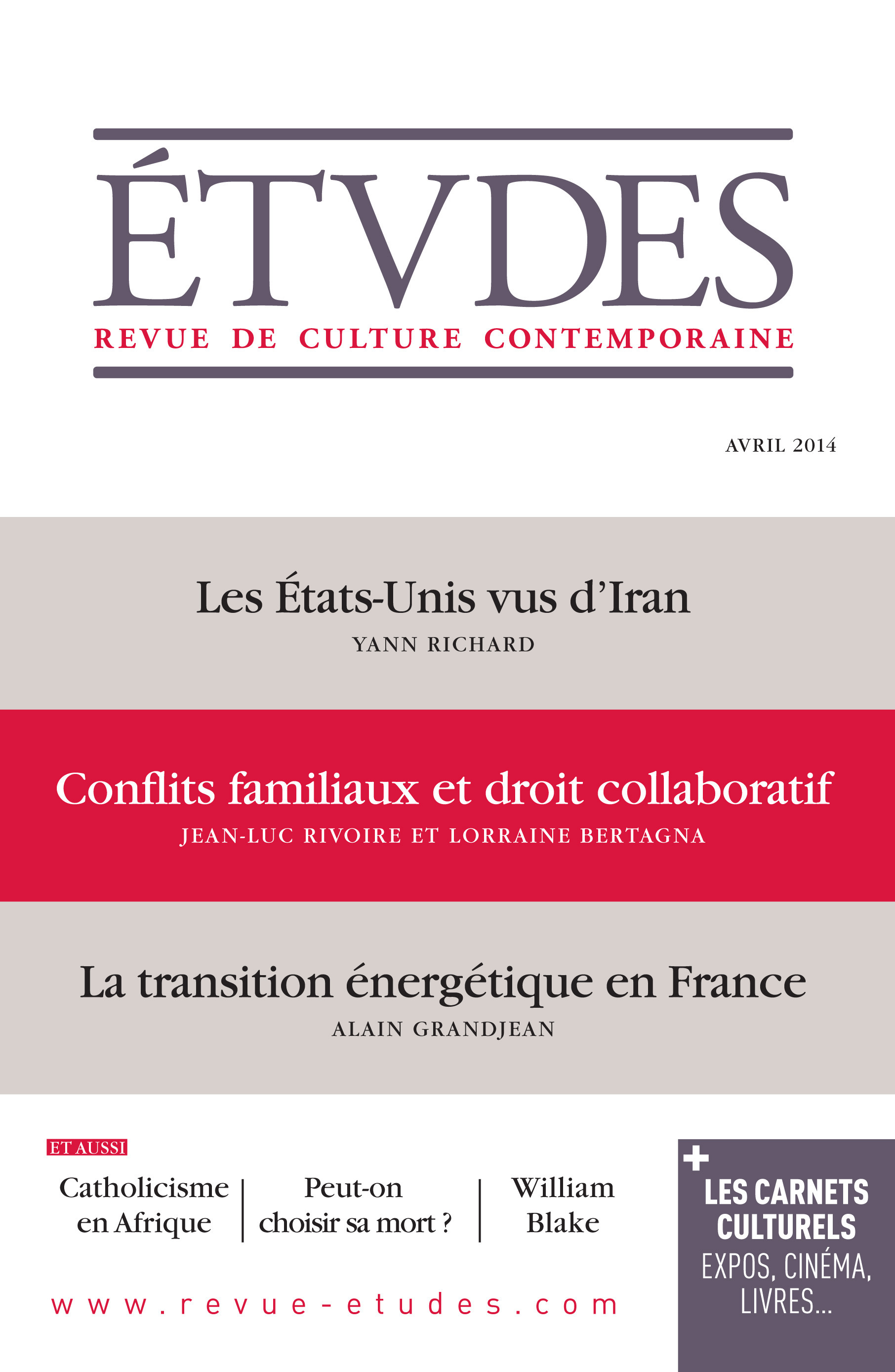 ebook cover of Etudes Avril 2014, by Collectif