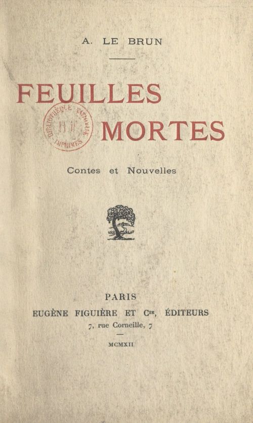 ebook cover of Feuilles mortes, by Auguste Le Brun
