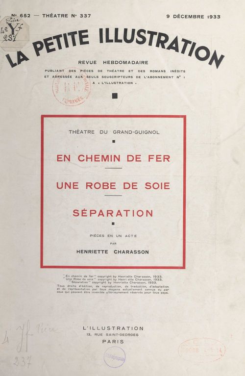 ebook cover of En chemin de fer. Une robe de sole. Séparation, by Henriette Charasson