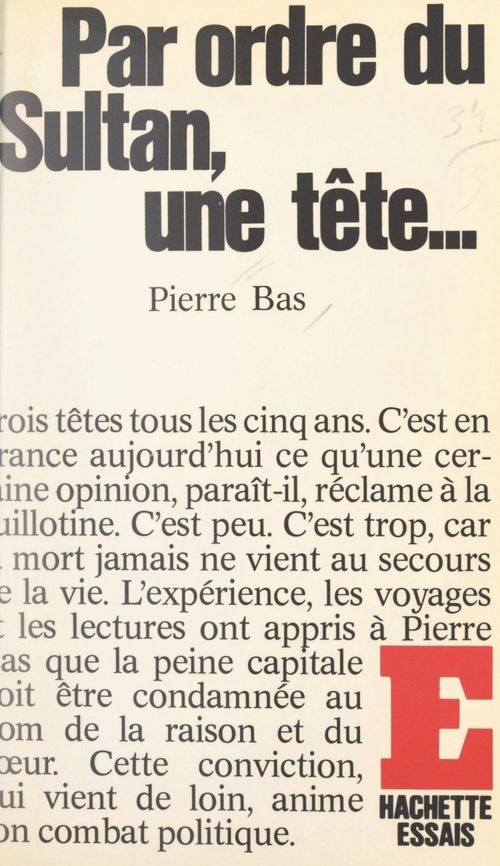 Couverture ebook de Par ordre du sultan, une tête, de Pierre Bas