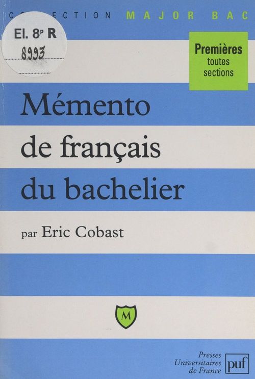 ebook cover of Mémento de français du bachelier, by Eric Cobast