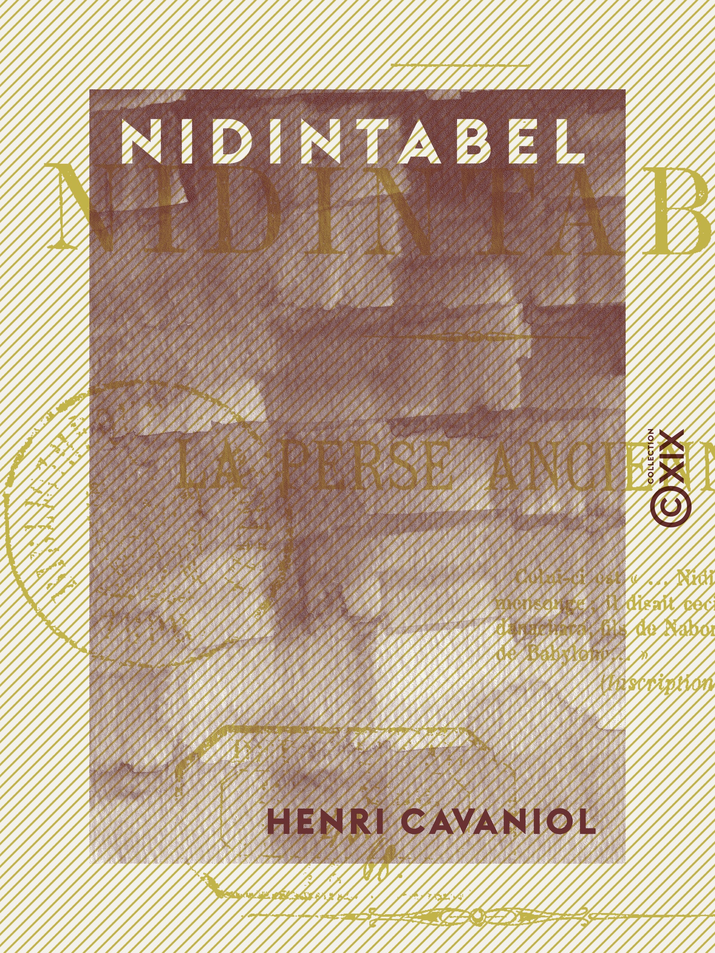Couverture ebook de Nidintabel - La Perse ancienne, de Henri Cavaniol