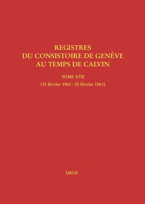 ebook cover of Registres du Consistoire de Genève au temps de Calvin, by