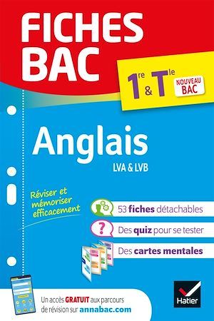 Couverture ebook de Fiches bac - Anglais 1re/Tle - Bac 2027, de Collectif