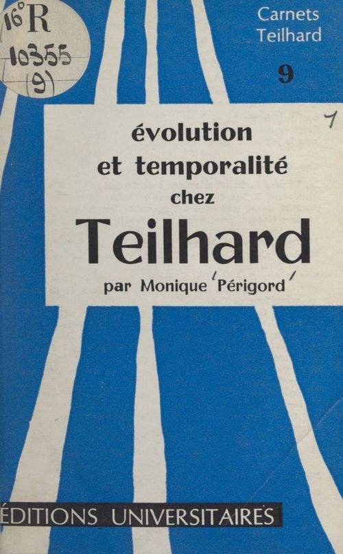 Couverture ebook de Évolution et temporalité chez Teilhard, de Monique Perigord