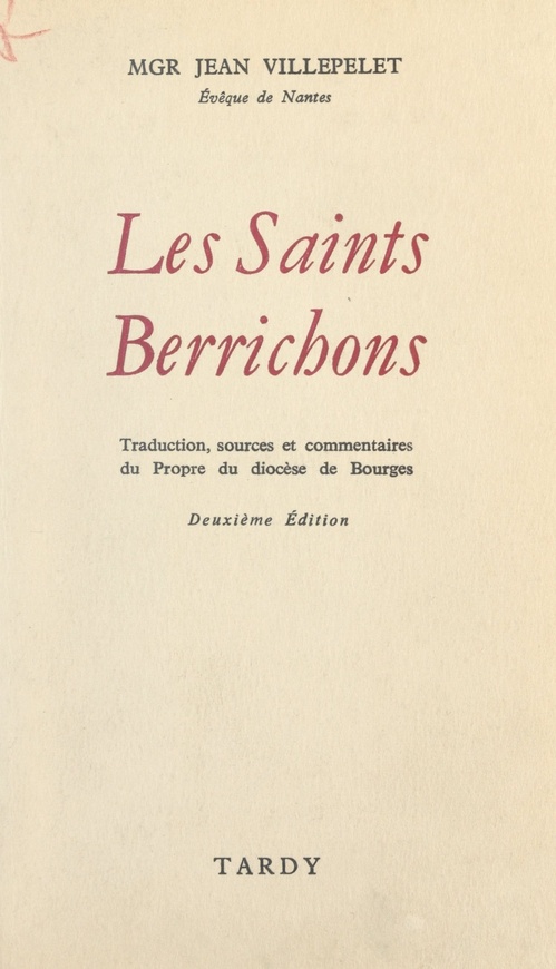 Couverture ebook de Les Saints berrichons, de Jean Villepelet