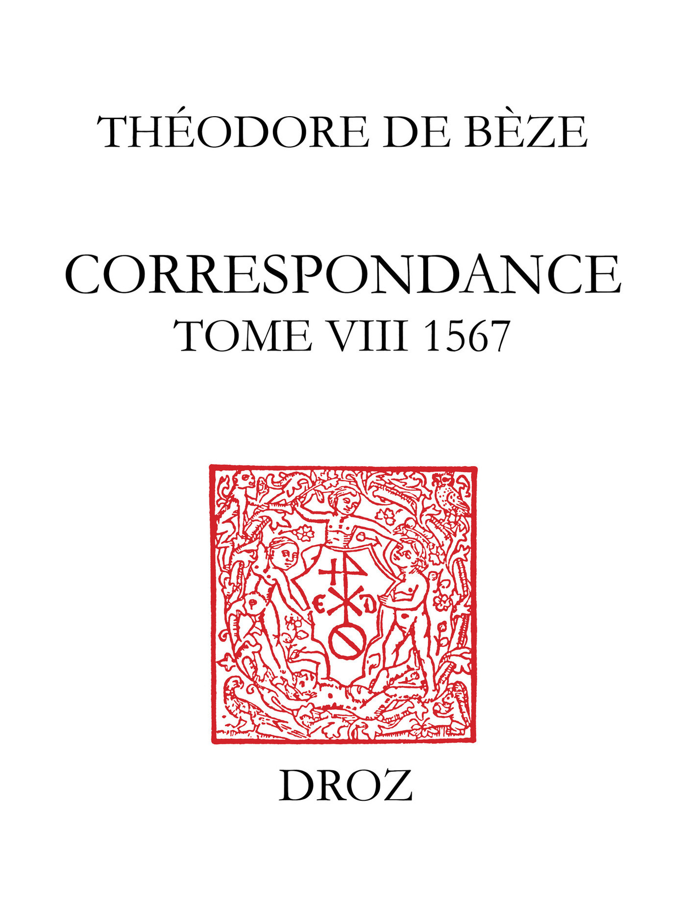Couverture ebook de Correspondance, de De B Ze Th Odore