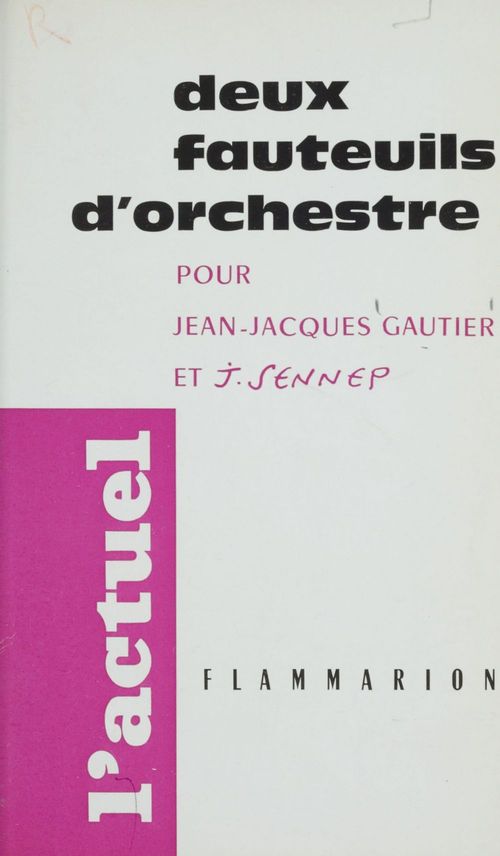 Couverture ebook de Deux fauteuils d'orchestre, de J. Jennep, Jean-Jacques Gautier