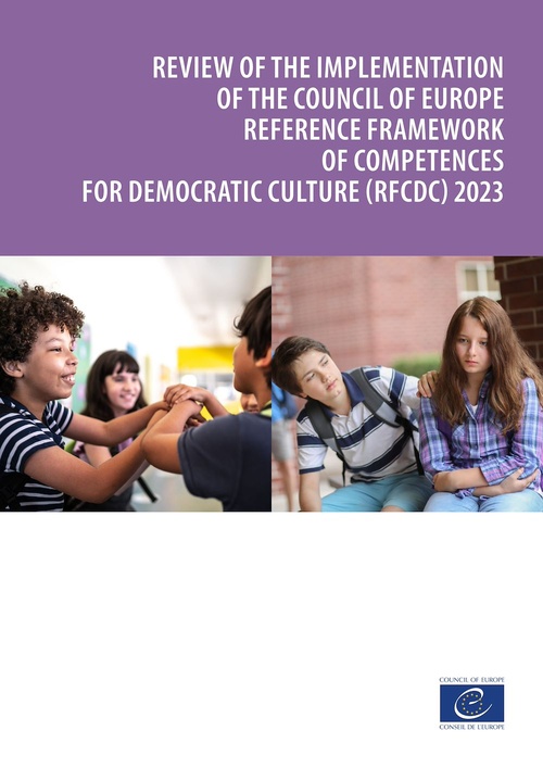 Couverture ebook de Review of the implementation of the Council of Europe Reference Framework of Competences for Democratic Culture (RFCDC) 2023, de N.C.
