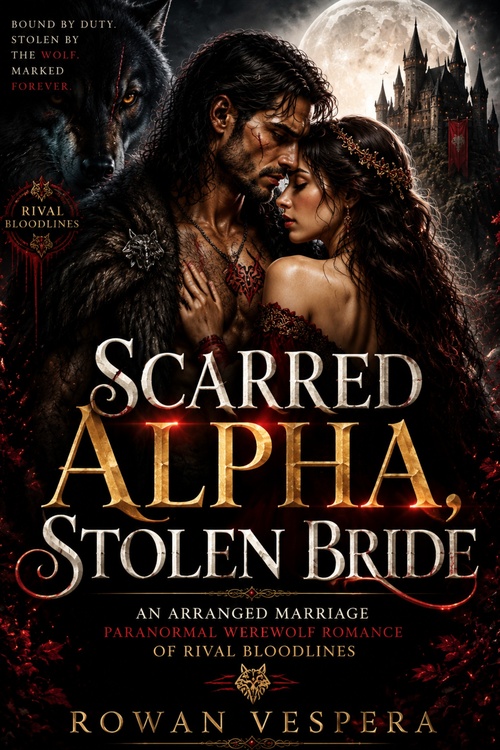 ebook cover of SCARRED ALPHA, STOLEN BRIDE, by Rowan Vespera