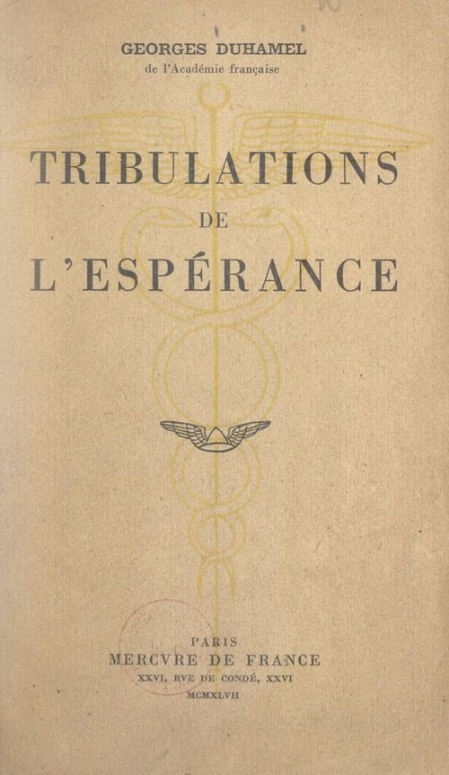 Couverture ebook de Tribulations de l'espérance, de Georges Duhamel