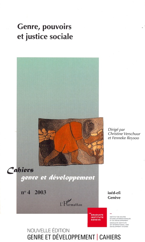 Couverture ebook de Genre, pouvoirs et justice sociale, de Cahiers Genre Et Developpement