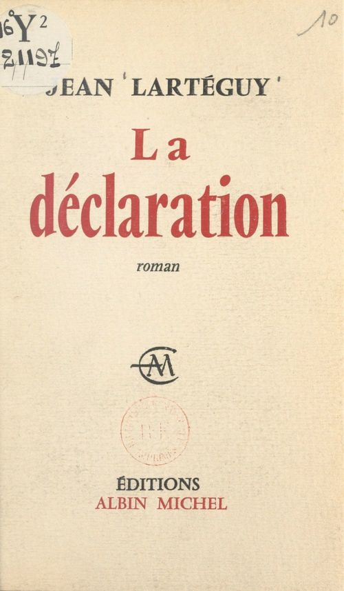 ebook cover of La déclaration, by Jean Lartéguy