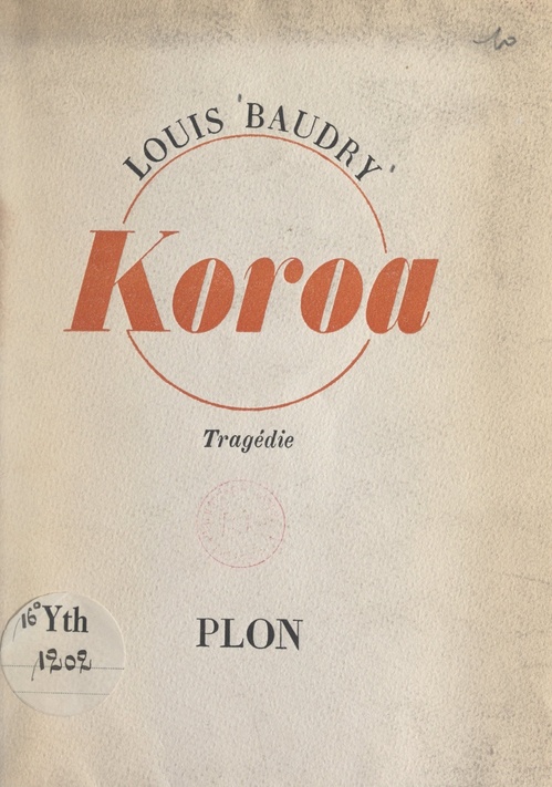 ebook cover of Koroa, by Louis Baudry