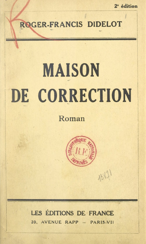 Couverture ebook de Maison de correction, de Roger-Francis Didelot