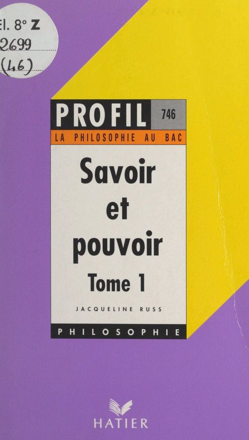 Couverture ebook de Savoir et pouvoir (1), de Jacqueline Russ