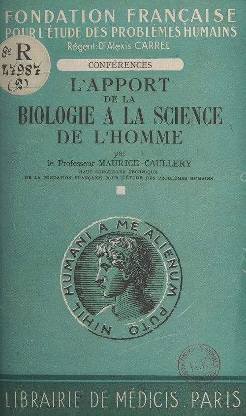 ebook cover of L'apport de la biologie à la science de l'homme, by Maurice Caullery